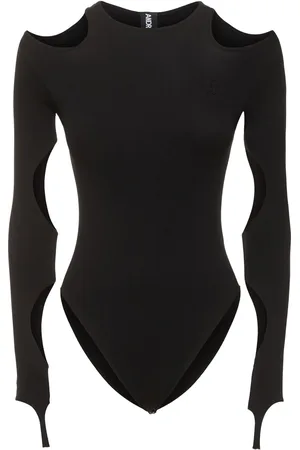 ANDREADAMO Sculpting Jersey Cutout Bodysuit