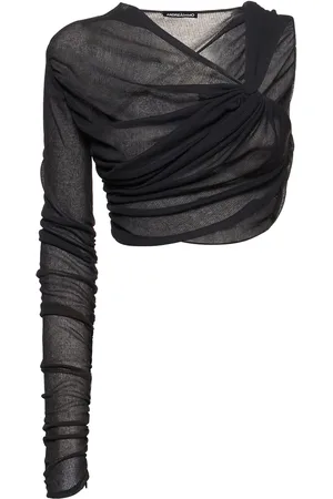 ANDREADAMO Draped Viscose Crop Top