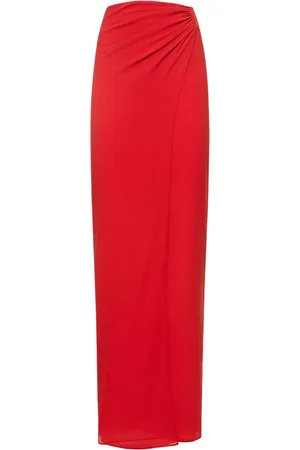 The Andamane Phoebe Stretch Silk Midi Wrap Skirt