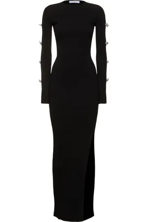 Mach & Mach Embellished Stretch Knit Maxi Dress