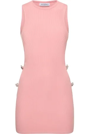 Mach & Mach Embellished Stretch Knit Mini Dress