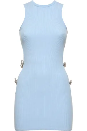 Mach & Mach Embellished Stretch Knit Mini Dress