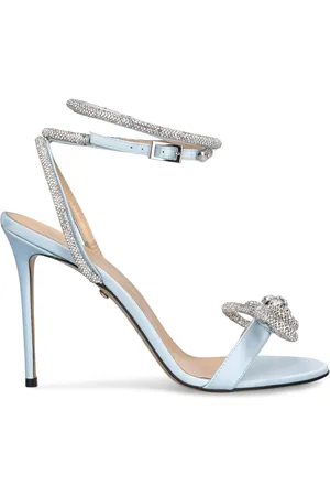 Mach & Mach 110mm Double Bow Satin Sandals