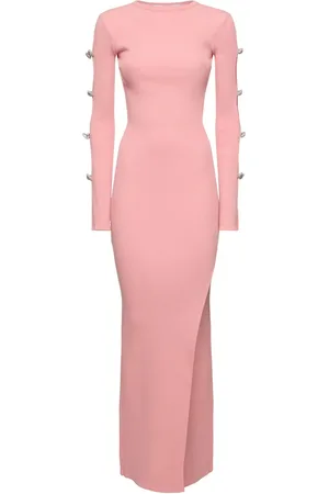 Mach & Mach Embellished Stretch Knit Maxi Dress