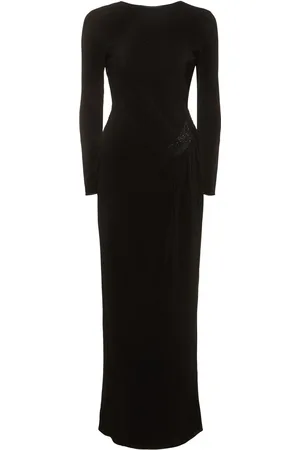Giorgio Armani Vertical Plissé Jersey Long Dress