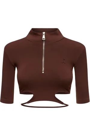 ANDREADAMO Sculpting Jersey Cutout Top