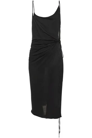 The Attico Cotton Jersey Side Slit Midi Dress