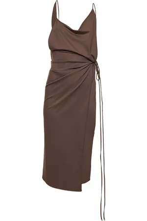 The Attico Lycra Side Slit Midi Dress