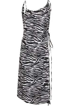 The Attico Printed Lycra Side Slit Midi Dress