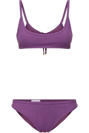 The Attico Ribbed Lycra Bandeau Bikini Set