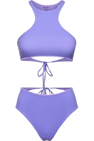 The Attico Jersey Halter Neck Cutout Bikini Set
