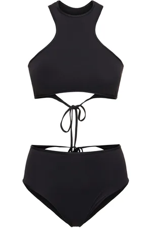 The Attico Jersey Halter Neck Cutout Bikini Set