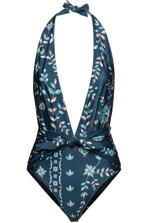 Agua by Agua Bendita Salm Printed One Piece Swimsuit