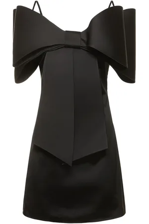 Mach & Mach Le Cadeau Bow Organza Mini Dress