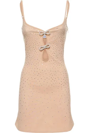 Mach & Mach Embellished Stretch Cutout Mini Dress