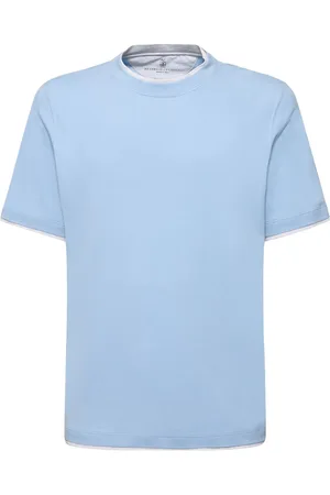 Brunello Cucinelli Layered Cotton Jersey Solid T-shirt