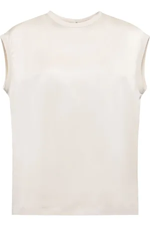 Brunello Cucinelli Stretch Silk Satin Sleeveless Top