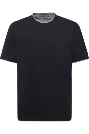Brunello Cucinelli Layered Cotton Jersey Solid T-shirt