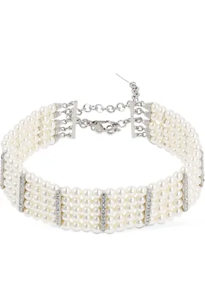 Alessandra Rich Faux Pearl & Crystal Choker