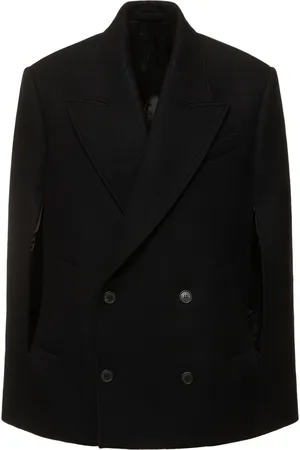 WARDROBE.NYC Double Breasted Cropped Wool Cape