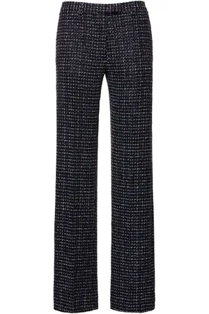 Alessandra Rich Sequined Tweed Low Waist Pants