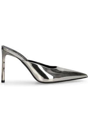 Sergio Rossi 95mm Metallic Leather Mules