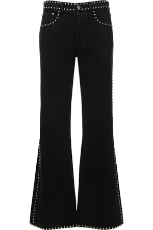 Lanvin Embroidered Studs Flared Denim Pants