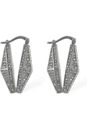 Jimmy Choo Diamond Effect Hoop Earrings