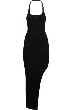 Courrèges Holistic Buckle Rib Knit Long Dress