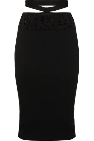 ANDREADAMO Stretch Viscose Knit Midi Skirt