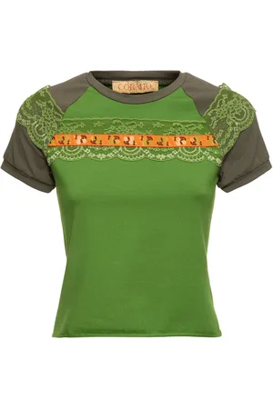 CORMIO Boah Cotton Jersey Raglan T-shirt W/lace