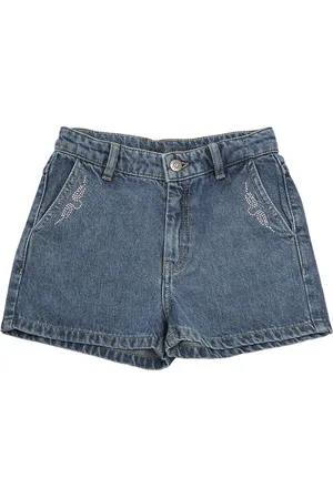 Zadig & Voltaire Embellished Logo Cotton Denim Shorts