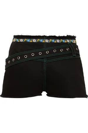 CORMIO Robin Fitted Denim Shorts W/belt