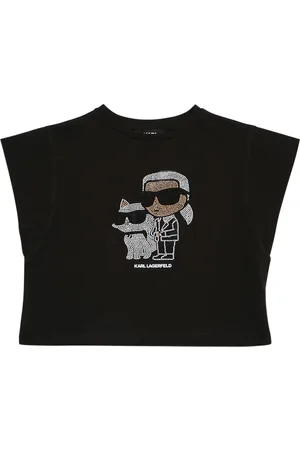 Karl Lagerfeld Embellished Cotton Jersey T-shirt
