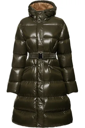 Moncler Bellevue Nylon Laqué Long Down Jacket