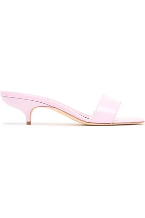 Manolo Blahnik 50mm Helamu Patent Leather Mules
