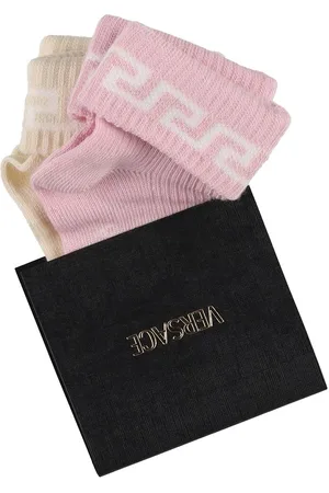 VERSACE Set Of 2 Cotton Blend Socks W/ Logo