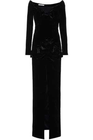 Alessandra Rich Velvet Off-the-shoulder Gown