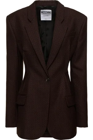 Moschino Single Breast Wool Jacquard Blazer