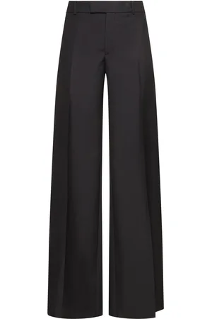 Alexander McQueen Wool & Mohair Low Rise Pants
