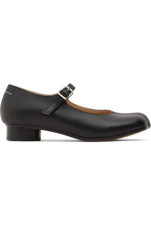 Maison Margiela Logo Print Leather Ballerinas