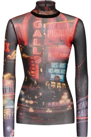 Jean Paul Gaultier Pigalle Printed Mesh L/s Top