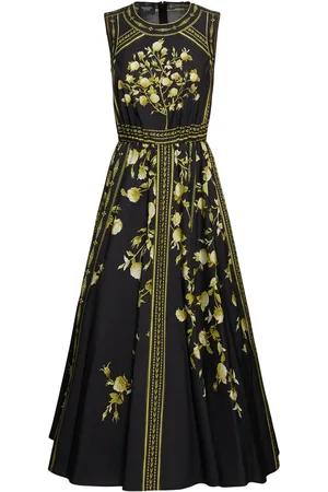 Giambattista Valli Printed Poplin Sleeveless Midi Dress