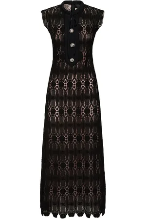 Giambattista Valli Embroidered Macramé Long Dress
