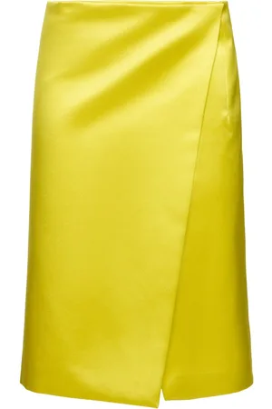 Serafini Viscose Duchesse Satin Midi Skirt