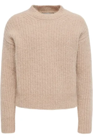 Ami Ribbed Mohair Blend Crewneck Sweater