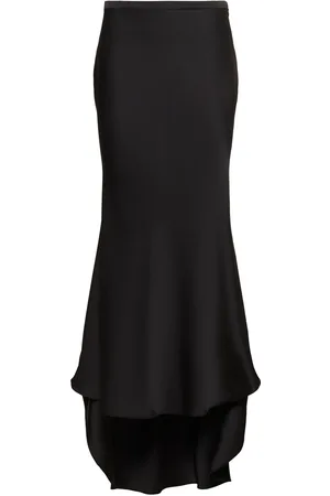 Serafini Flared Satin Long Skirt