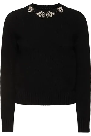 Giambattista Valli Embellished Neck L/s Wool Knit Top