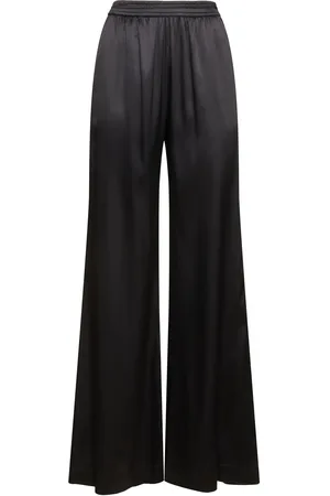 ERMANNO SCERVINO Silk Blend Elastic Waist Wide Pants