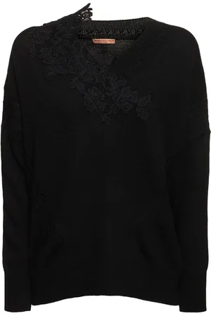 ERMANNO SCERVINO Embroidered Knit V-neck Sweater